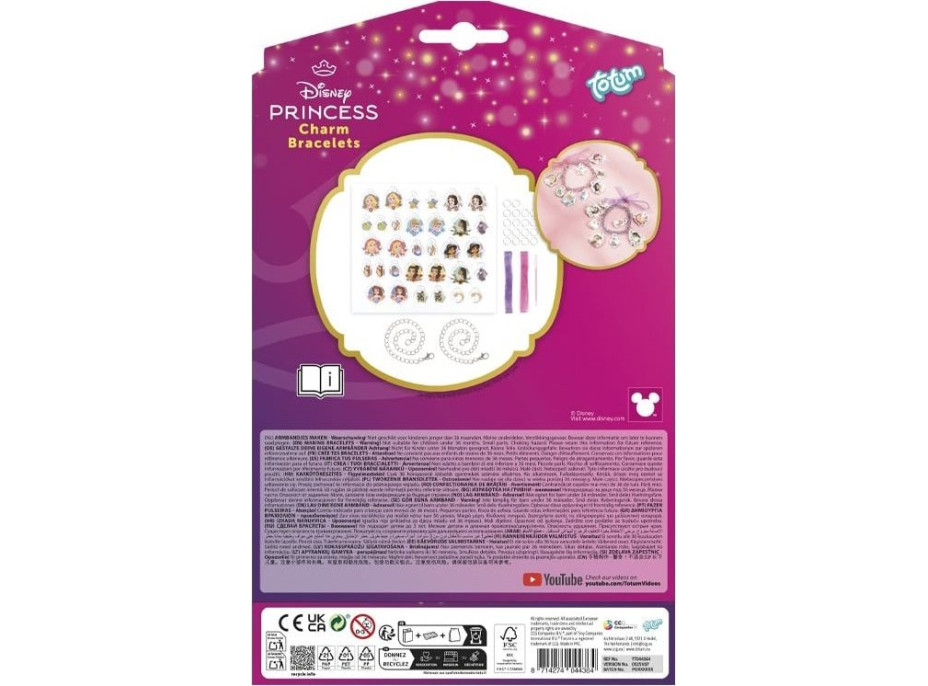TOTUM Sada náramků s přívěsky Disney Princezny