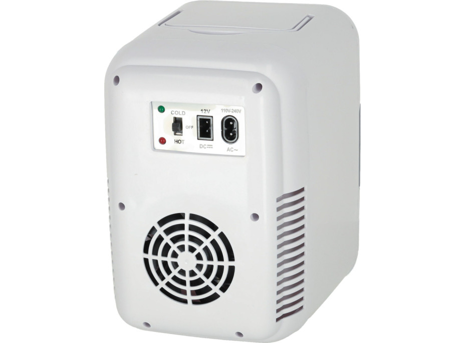 Cestovní elektrická mini chladnička do auta 2v1 4L - bílá