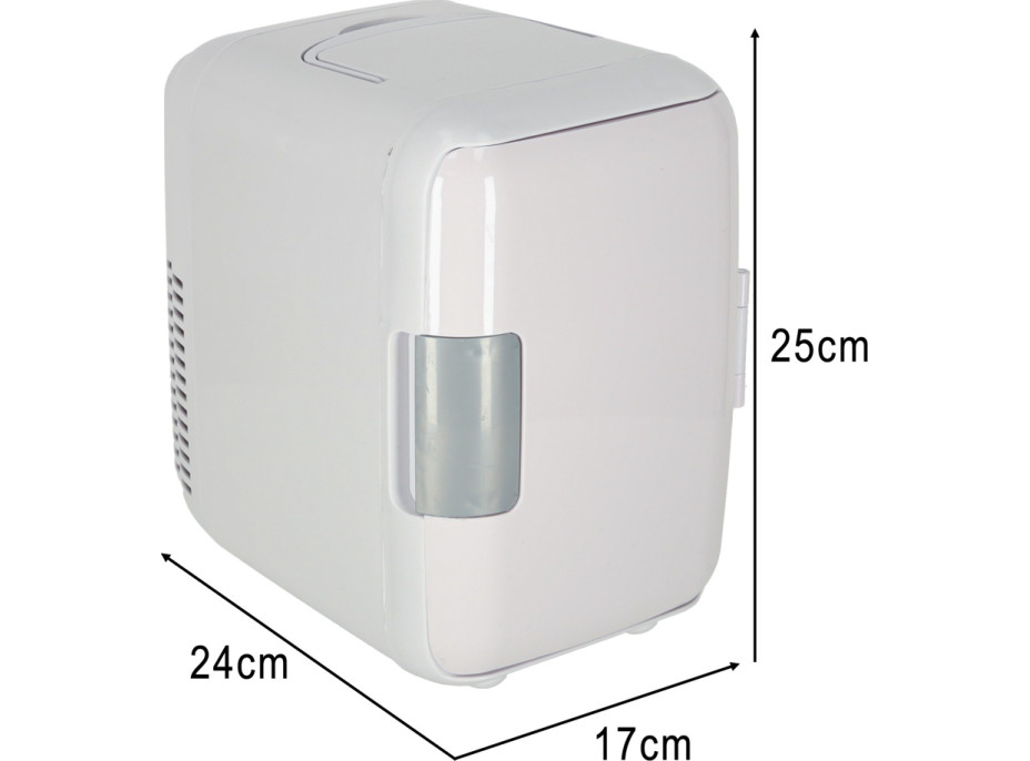 Cestovní elektrická mini chladnička do auta 2v1 4L - bílá