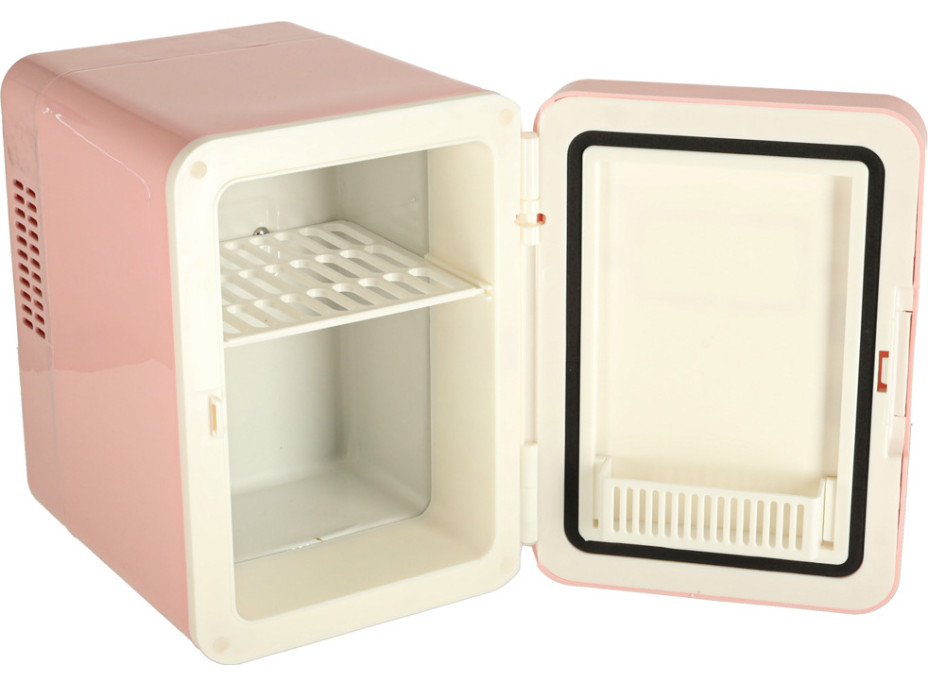Cestovní elektrická mini chladnička do auta 2v1 4L - růžová