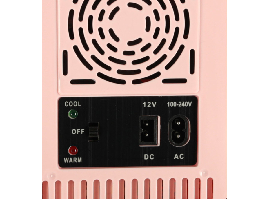 Cestovní elektrická mini chladnička do auta 2v1 4L - růžová