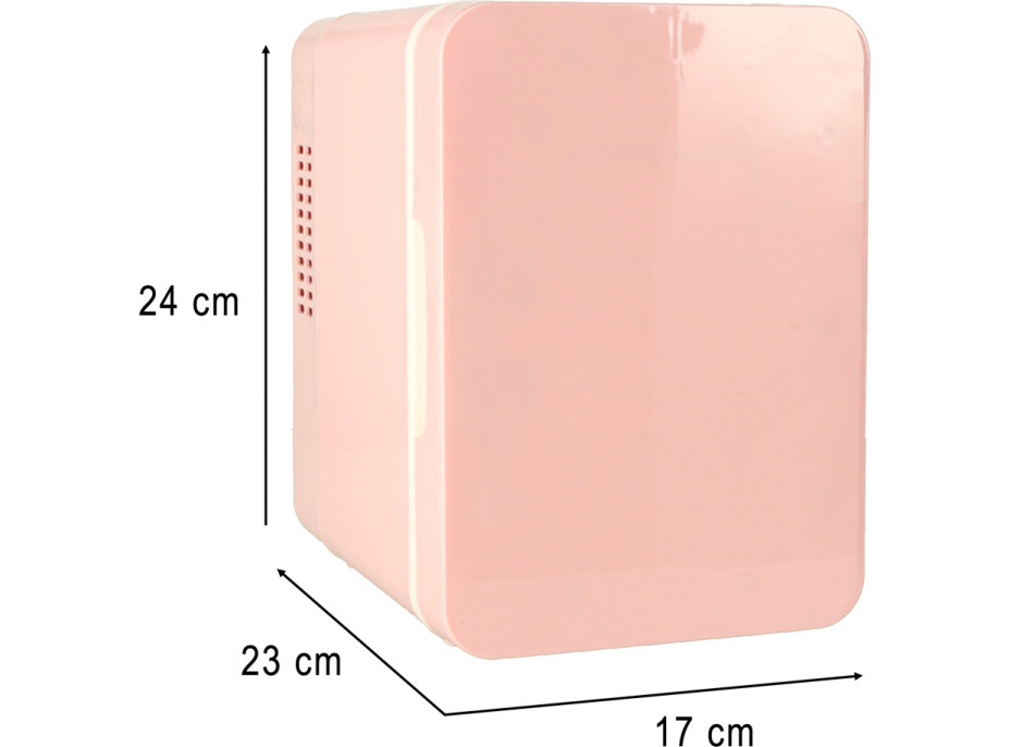Cestovní elektrická mini chladnička do auta 2v1 4L - růžová