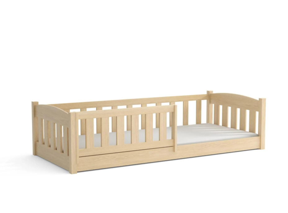 Dětská Montessori postel z masivu borovice BEN - 200x90 cm - PŘÍRODNÍ BOROVICE