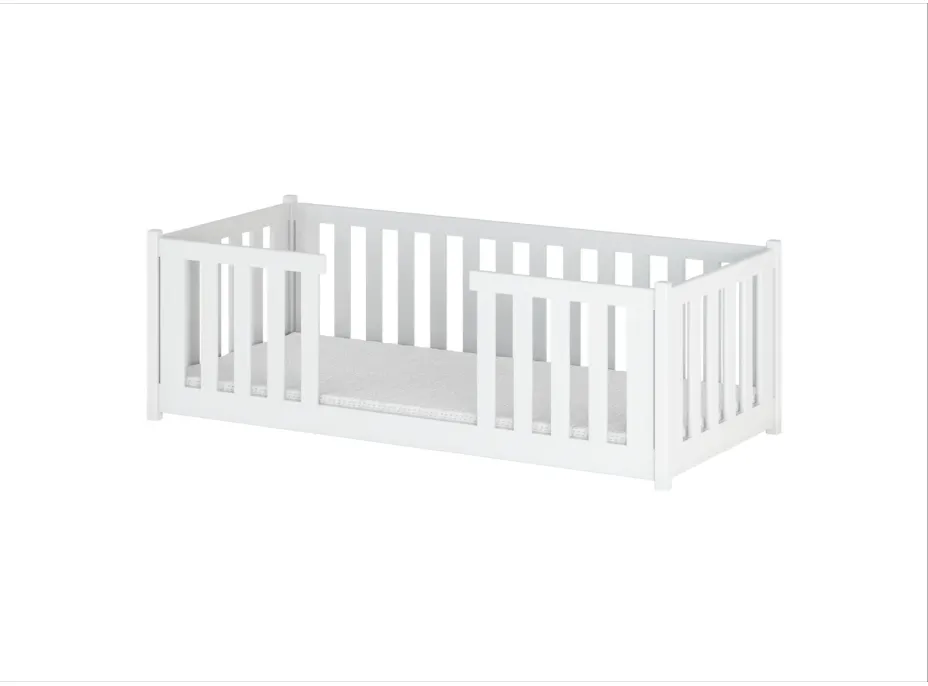 Dětská Montessori postel z masivu borovice FERDA - 200x90 cm - BÍLÁ