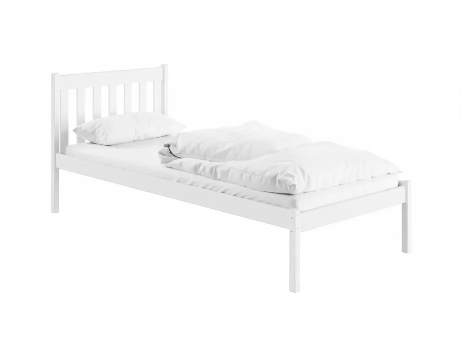 Dětská postel z masivu borovice MARTIN - 200x90 cm - bílá