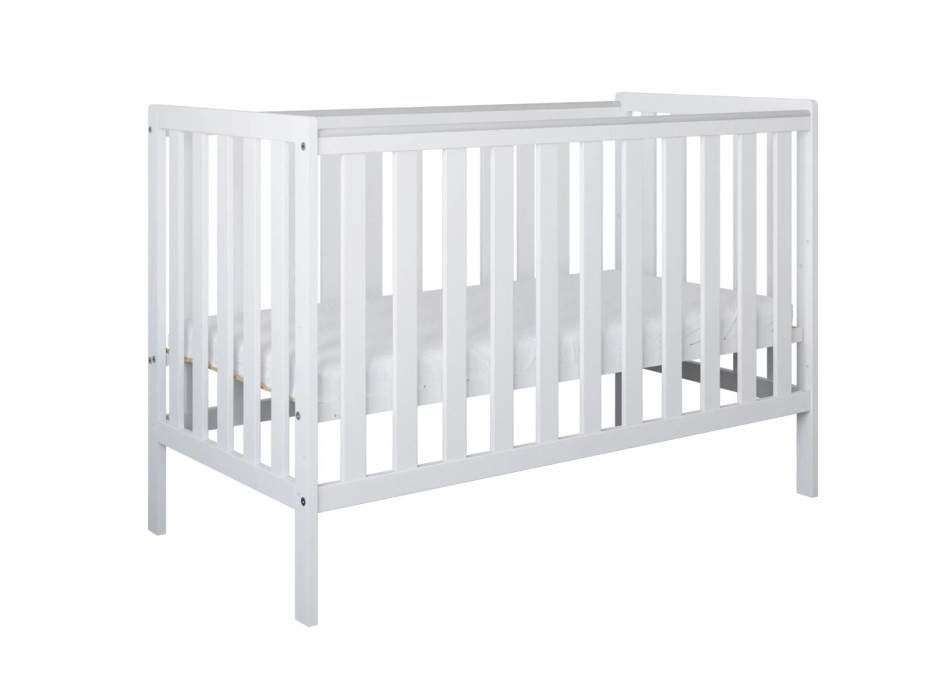 Dětská postýlka se šuplíkem LITTLE BAMBI 120x60 cm - BÍLÁ