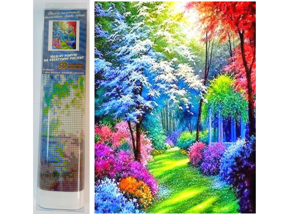 NORIMPEX Diamantové malování Barevný les 30x40 cm