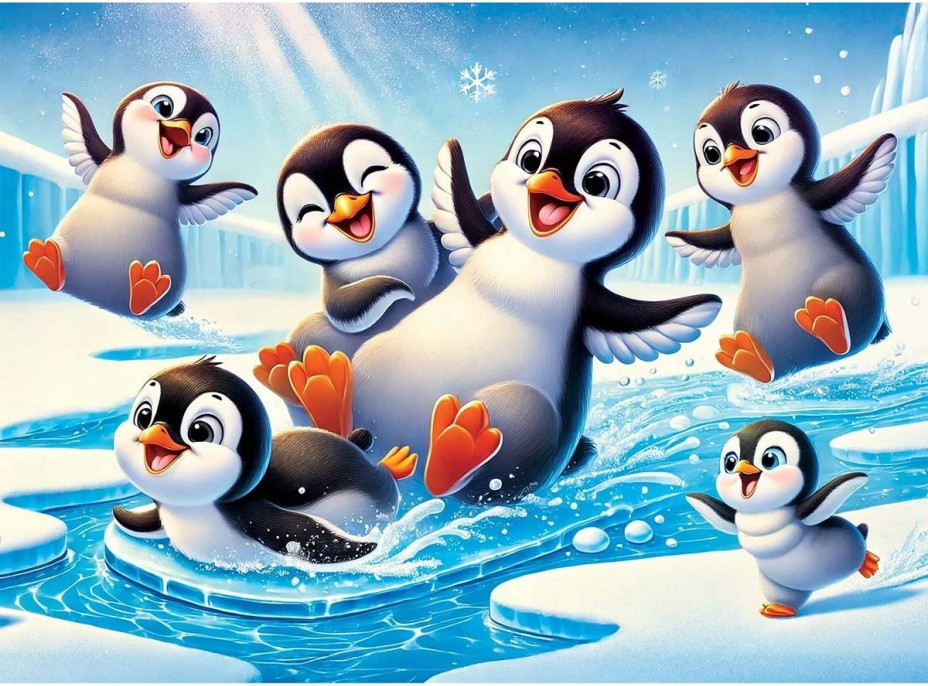 WOODEN CITY Dřevěné puzzle Veselí tučňáci 40 dílků