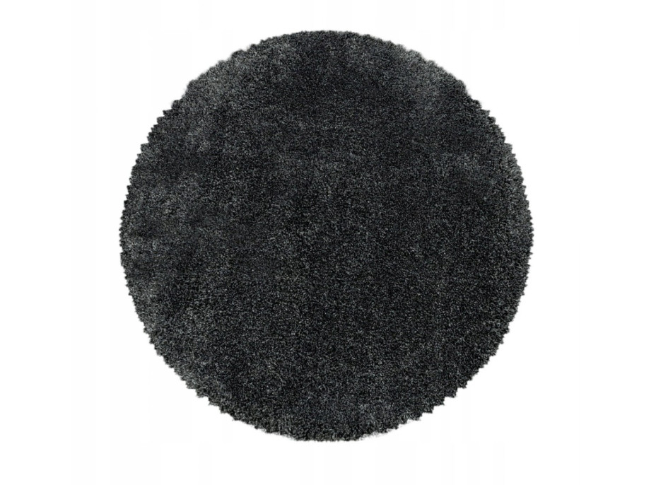 Kusový koberec Fluffy Shaggy 3500 grey circl, průměr 80 cm