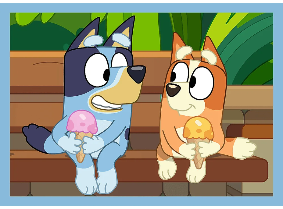 TREFL Puzzle Bluey: Bluey a přátelé 4v1 (35,48,54,70 dílků)