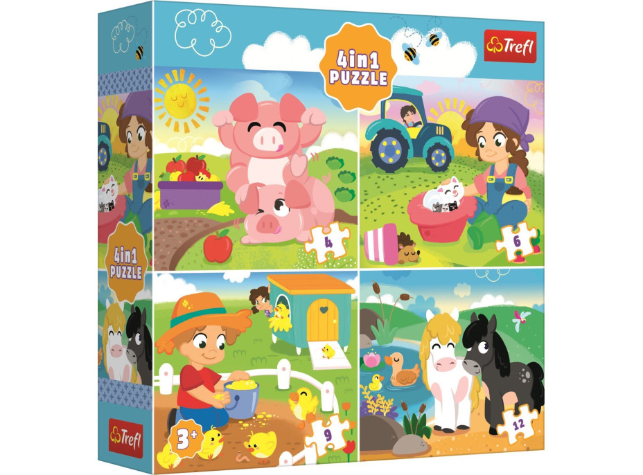 TREFL Puzzle sada 4v1 (4,6,9,12 dílků)