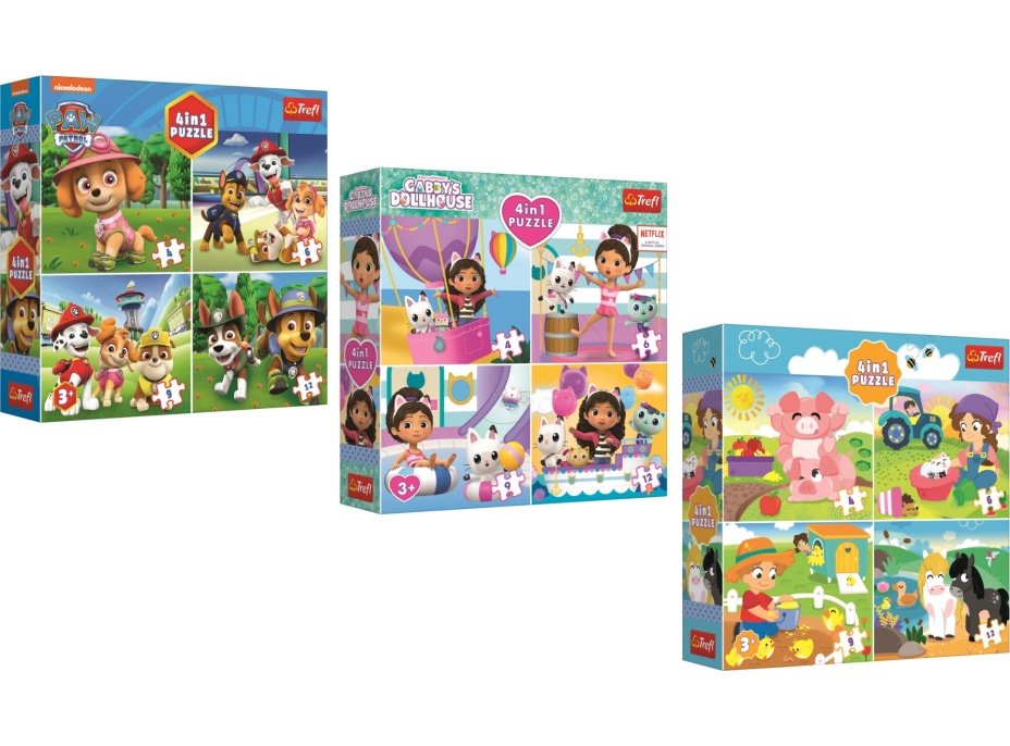 TREFL Puzzle sada 4v1 (4,6,9,12 dílků)