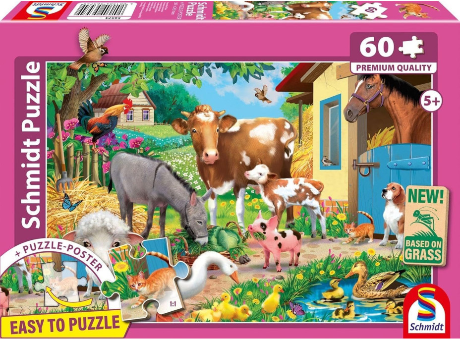 SCHMIDT Puzzle Zvířata na farmě 60 dílků