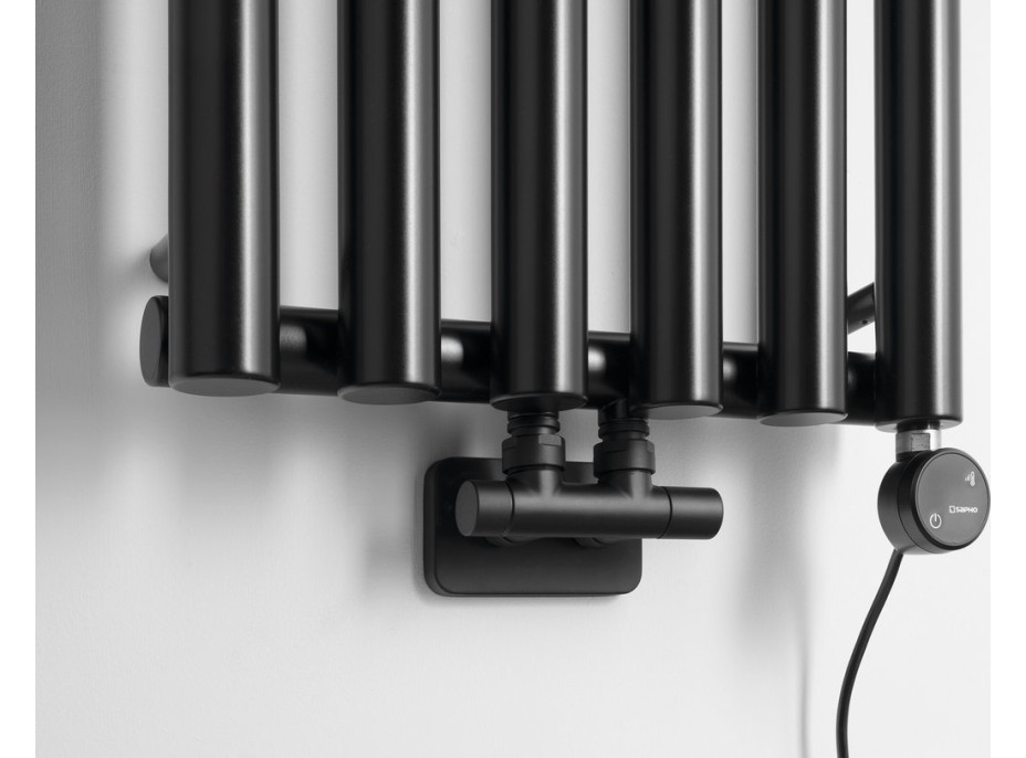 Sapho PILON otopné těleso 418x1800mm, se šesti háčky pro ručník, černá mat IZ132T