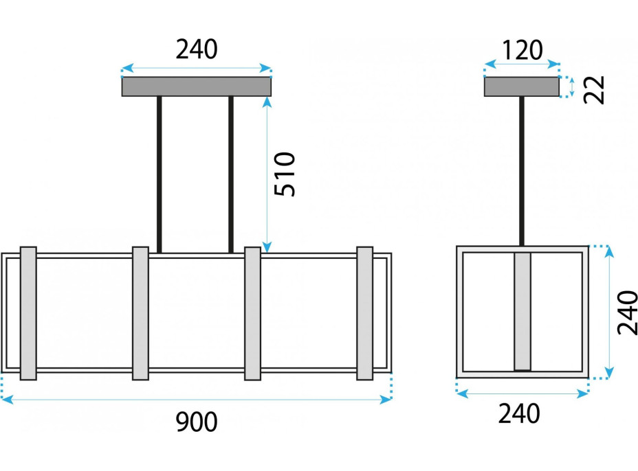 Stropní svítidlo WOODCAGE 4 - dřevo