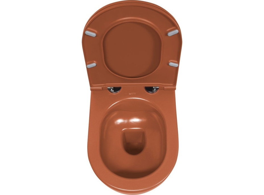 Isvea INFINITY závěsná WC mísa, Rimless, 36, 5x53cm, terracotta 10NF02005-2U