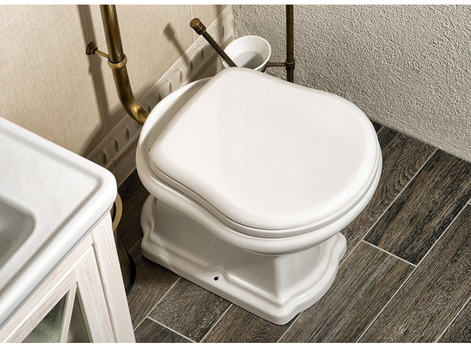 Kerasan RETRO WC sedátko Soft Close, bílá/bronz 108601N