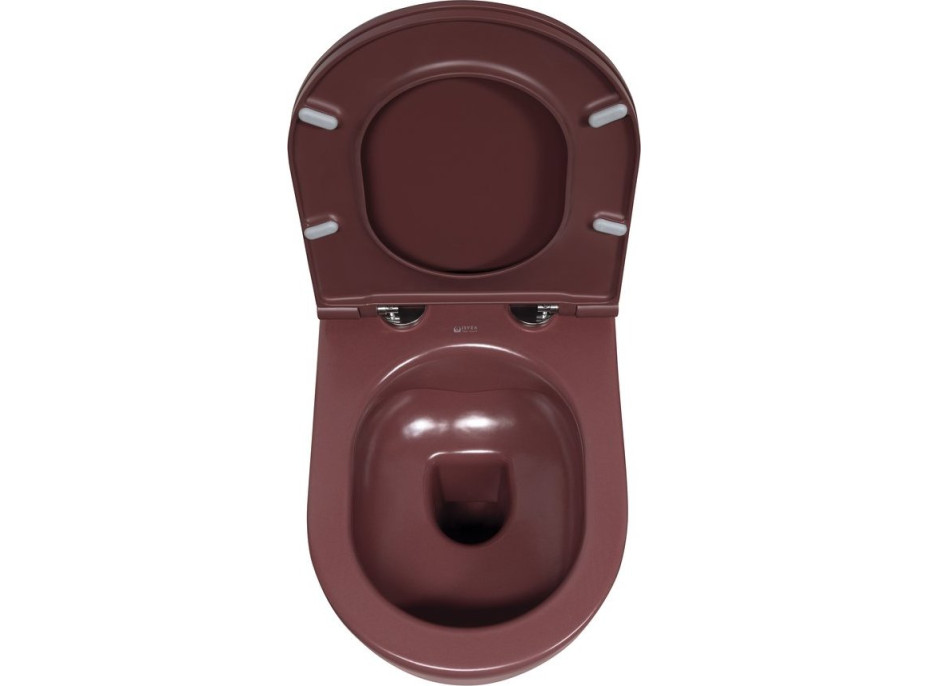Isvea INFINITY závěsná WC mísa, Rimless, 36, 5x53cm, maroon red 10NF02005-2R