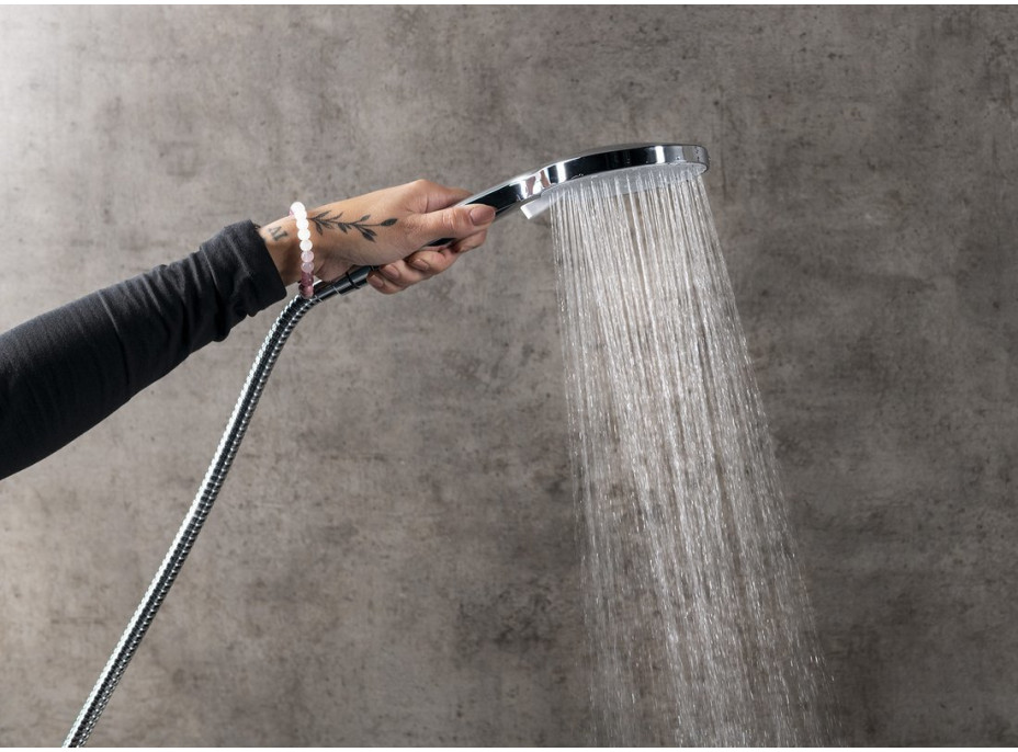 Sapho Ruční masážní sprcha, 3 režimy sprchování, silikon trysky, průměr 120mm, ABS/světlé zlato mat SK879GBL