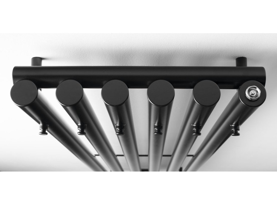 Sapho PILON otopné těleso 418x1800mm, se šesti háčky pro ručník, černá mat IZ132T