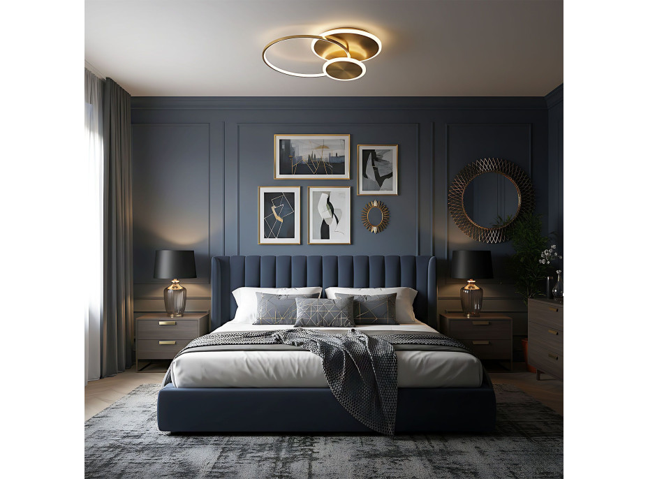 Stropní LED svítidlo ECLIPSE - 60W - zlaté + ovladač