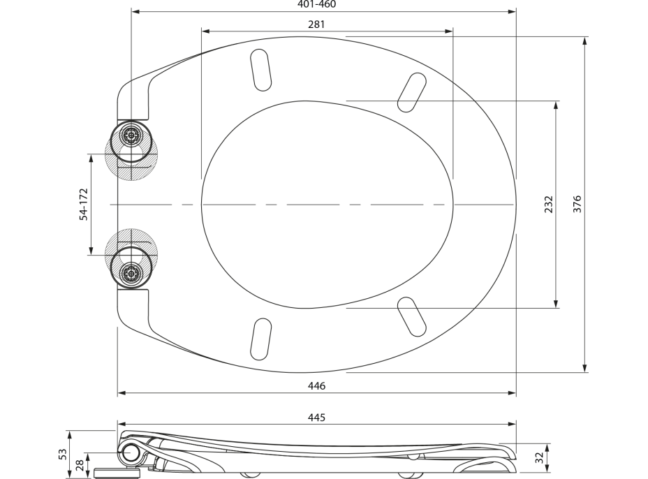 SAMONA SAMANTA WC sedátko, Soft Close, Easy Take, bílá 44845202
