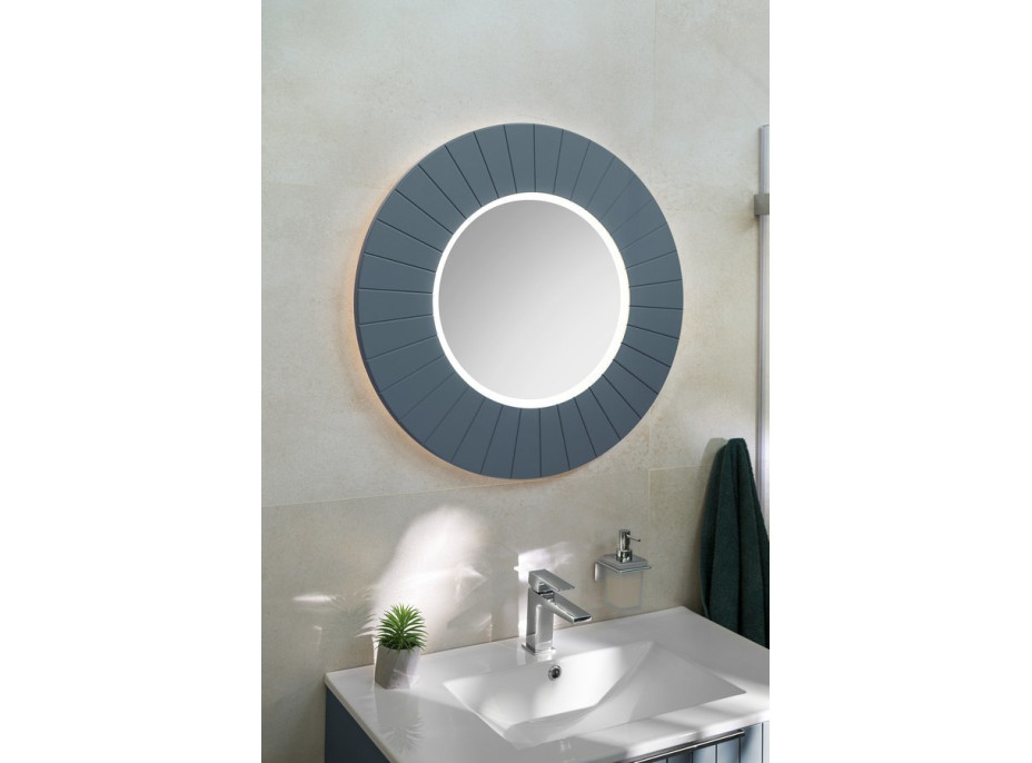 Sapho LUMIRO STRIP kulaté zrcadlo s LED osvětlením v rámu ø 75cm, siena LR750-4242S