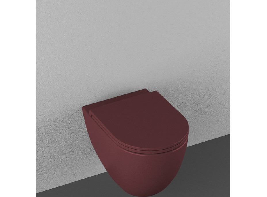 Isvea INFINITY závěsná WC mísa, Rimless, 36, 5x53cm, maroon red 10NF02005-2R