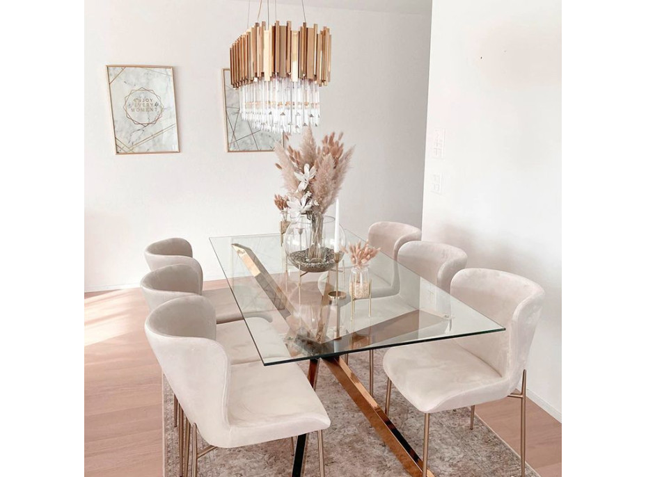 Stropní křišťálové svítidlo ROCK long - 60x30 cm - zlaté