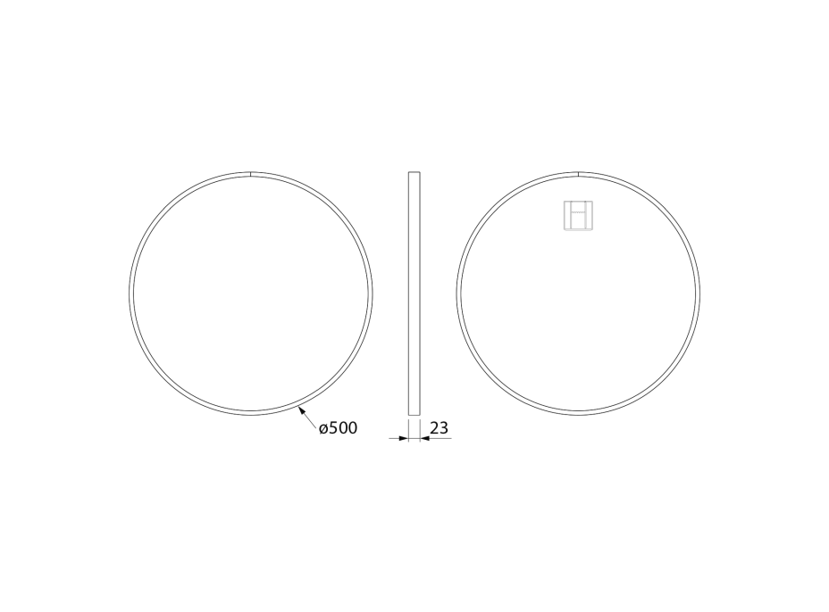 Sapho NOTION SLIM kulaté zrcadlo v rámu ø 50cm, bílá mat NT500W