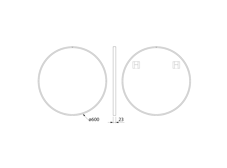 Sapho NOTION SLIM kulaté zrcadlo v rámu ø 60cm, bílá mat NT600W