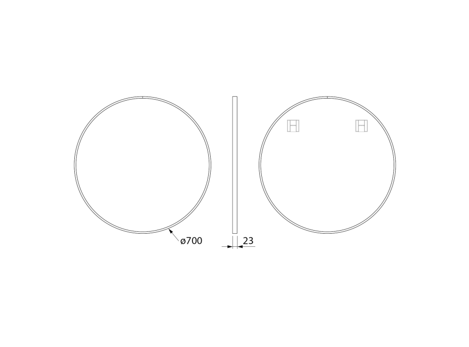 Sapho NOTION SLIM kulaté zrcadlo v rámu ø 70cm, bílá mat NT700W