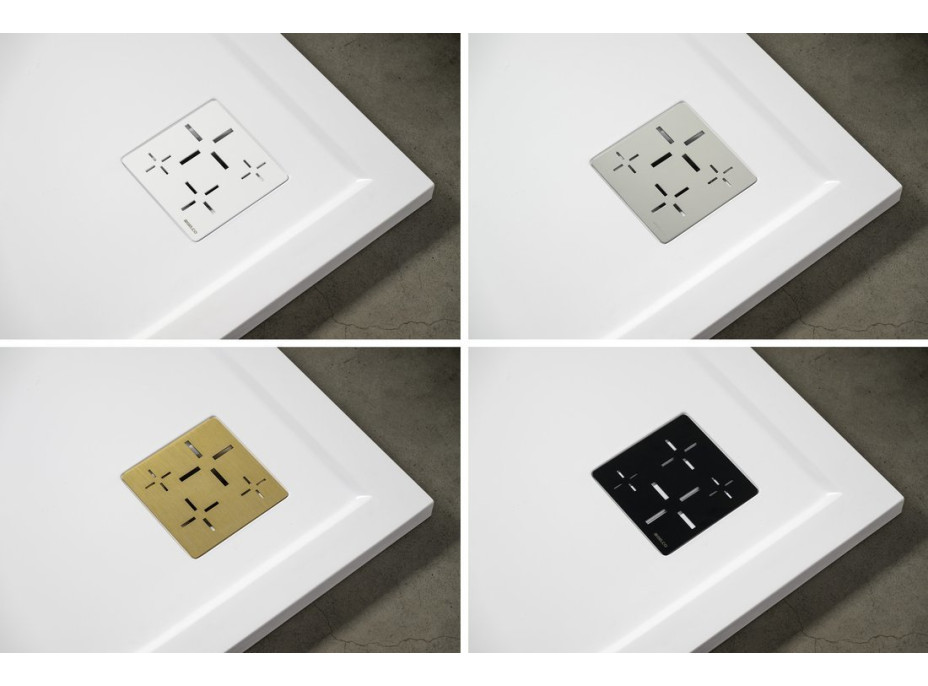 Gelco XENA sprchová vanička z litého mramoru, čtverec 90x90cm, bílá HX009