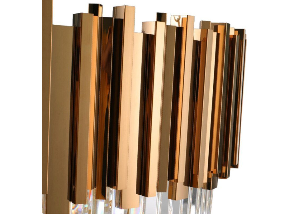 Stropní křišťálové svítidlo ROCK long - 60x30 cm - zlaté