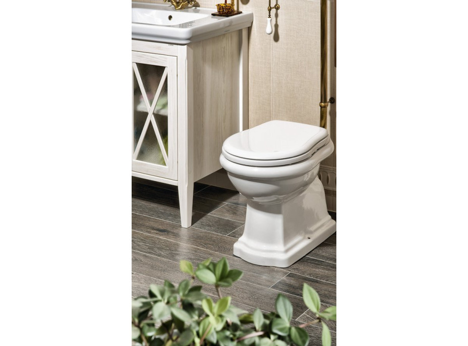Kerasan RETRO WC sedátko Soft Close, bílá/bronz 108601N