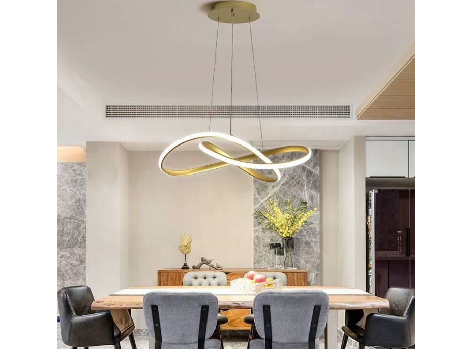 Stropní LED svítidlo RING 32W - zlaté - 55x55 cm