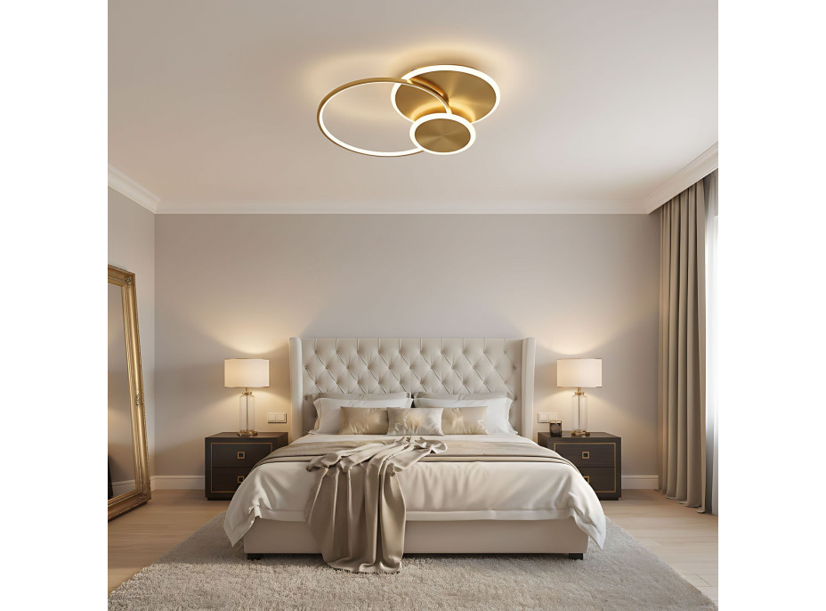 Stropní LED svítidlo ECLIPSE - 60W - zlaté + ovladač