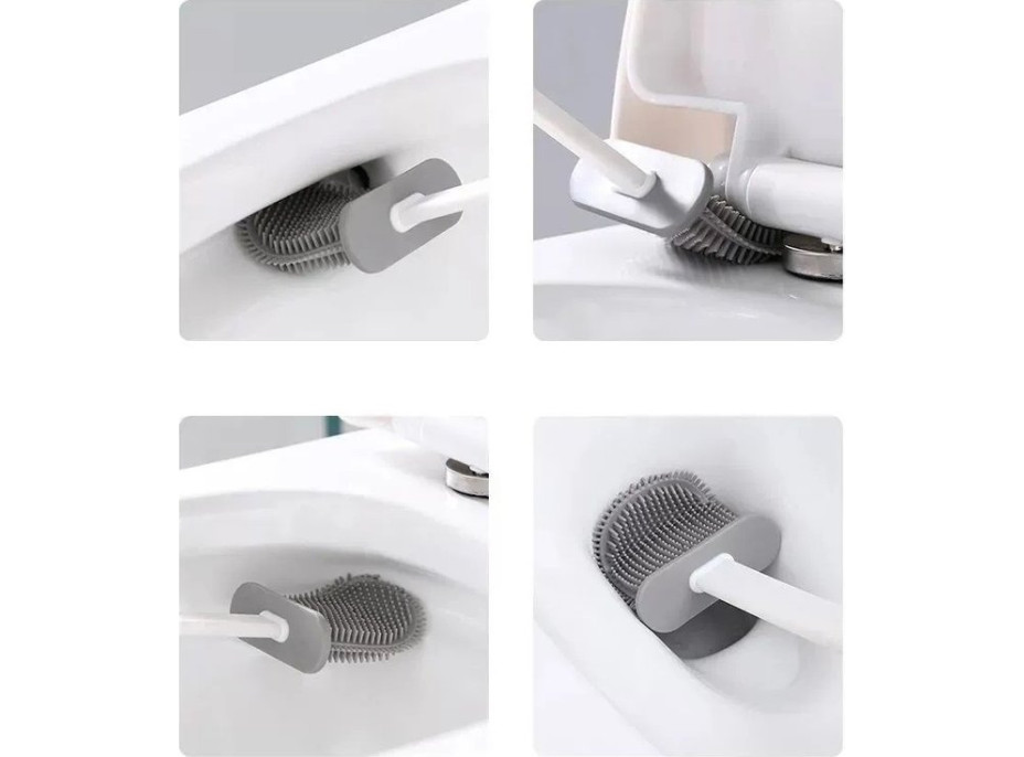 Aqualine SANA WC silikonová štětka závěsná/na postavení, černá mat BS010B