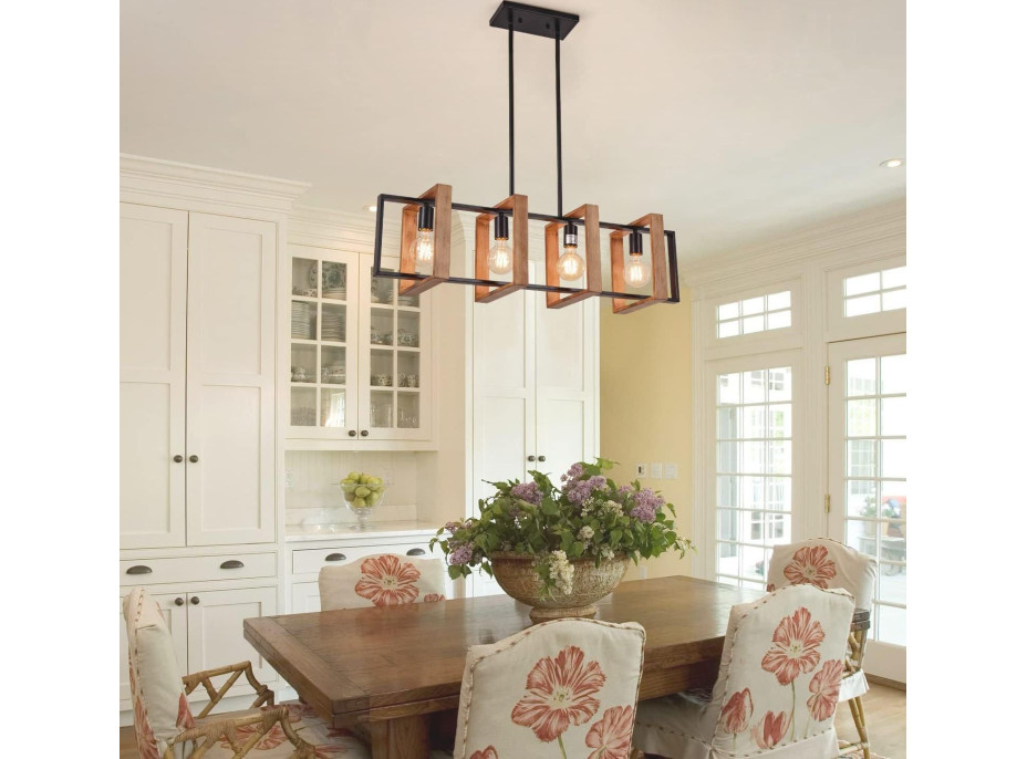 Stropní svítidlo WOODCAGE 4 - dřevo