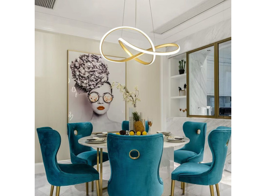 Stropní LED svítidlo RING 32W - zlaté - 55x55 cm