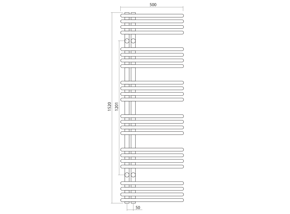 Sapho NYMPHA otopné těleso 500x1520mm, bílá mat LLN152W