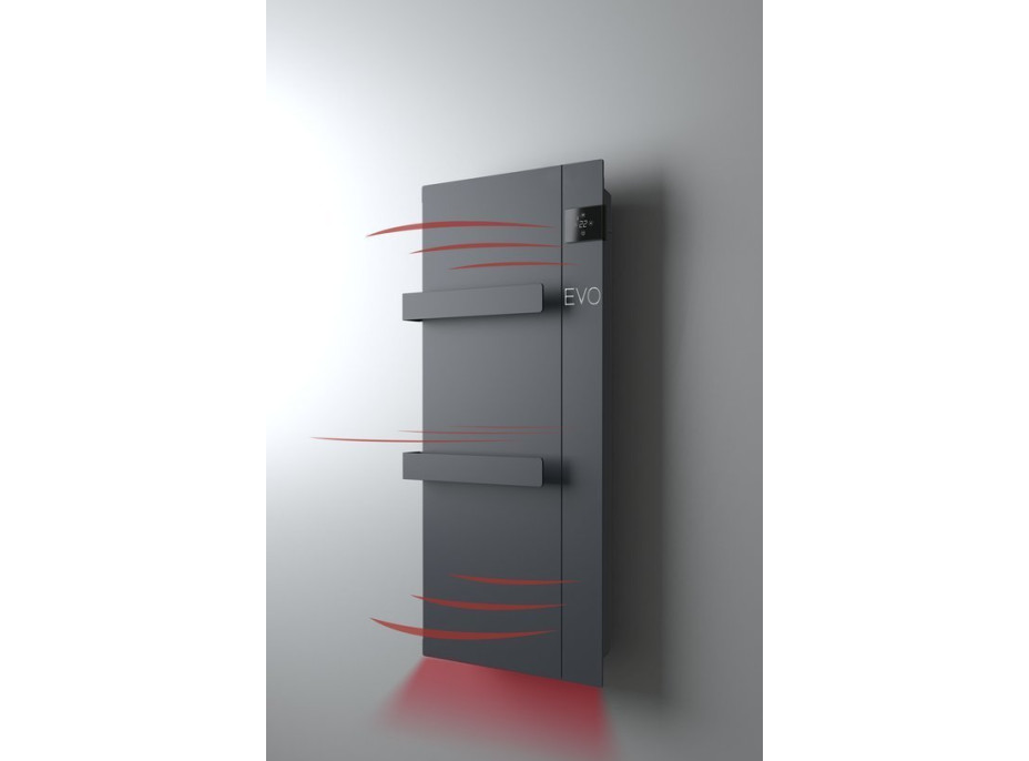 Sapho ONSEN EVO elektrické otopné těleso 400x900mm, 1000 W, antracit ONS10011