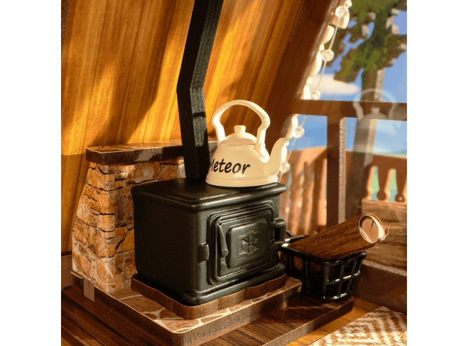 RoboTime 3D dřevěná skládačka Miniatura domečku Útulná lesní chata