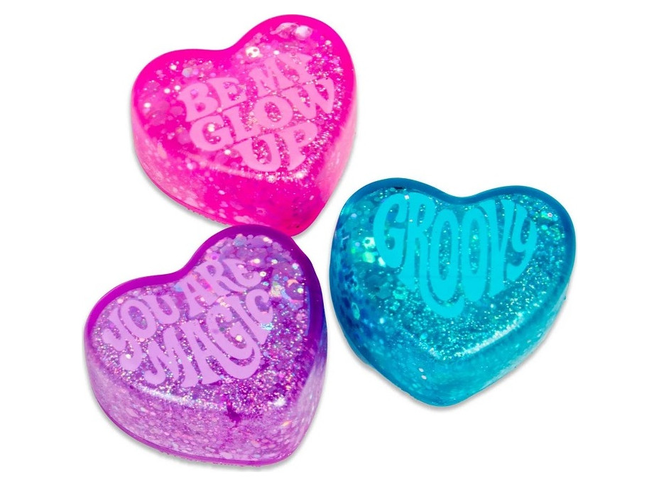 Schylling NeeDoh Mačkací Třpytivá srdíčka 3ks