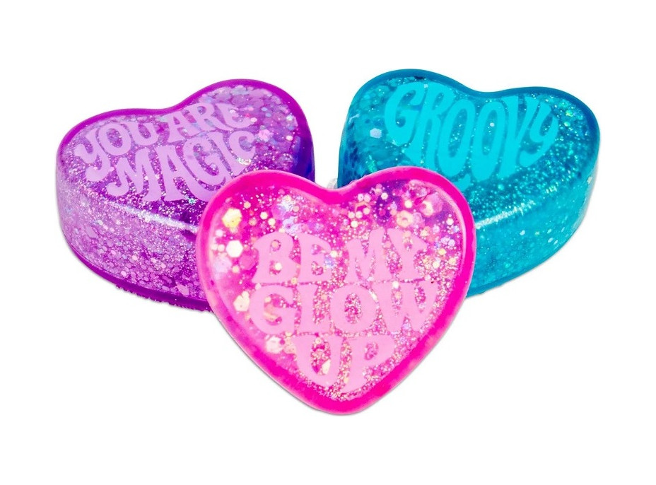 Schylling NeeDoh Mačkací Třpytivá srdíčka 3ks