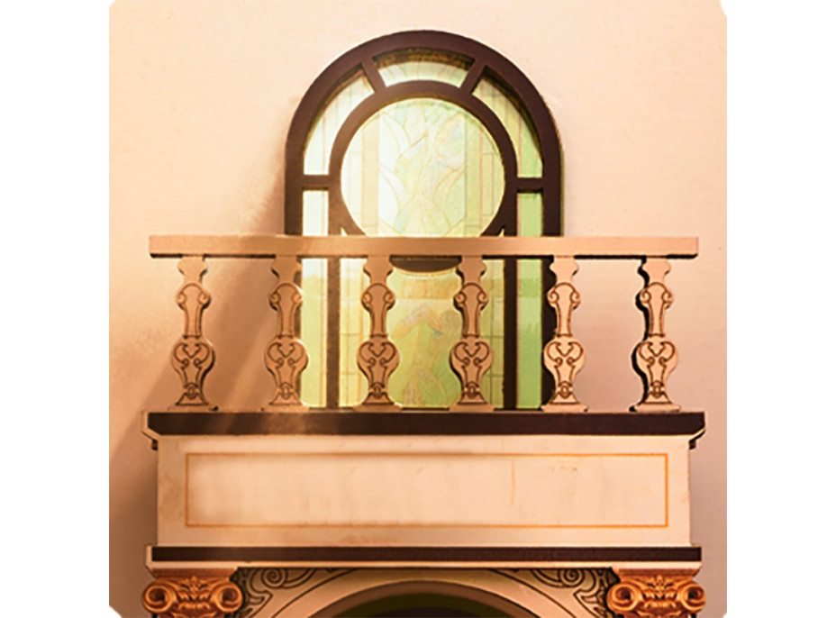 RoboTime 3D skládačka Zarážka na knihy Miniatura domečku Knihovna divů