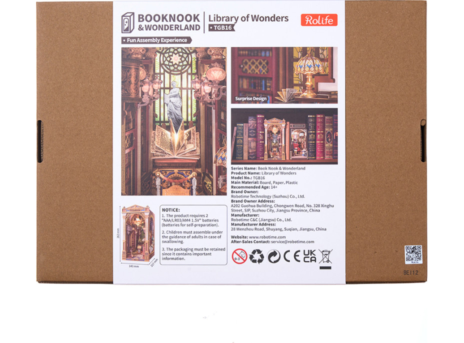 RoboTime 3D skládačka Zarážka na knihy Miniatura domečku Knihovna divů