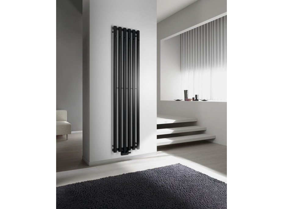 Sapho PILON otopné těleso 418x1800mm, se šesti háčky pro ručník, černá mat IZ132T