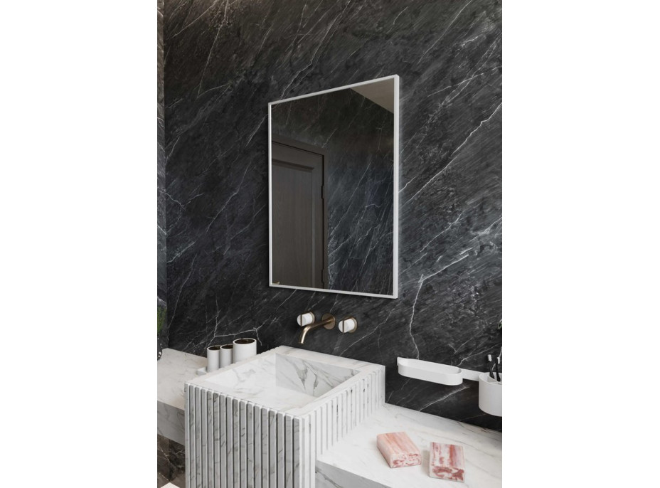 Sapho NOTION SLIM zrcadlo v rámu 60x80cm, bílá mat NT860W