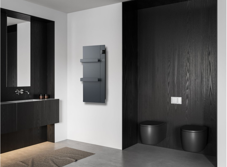 Sapho ONSEN EVO elektrické otopné těleso 400x900mm, 1000 W, antracit ONS10011